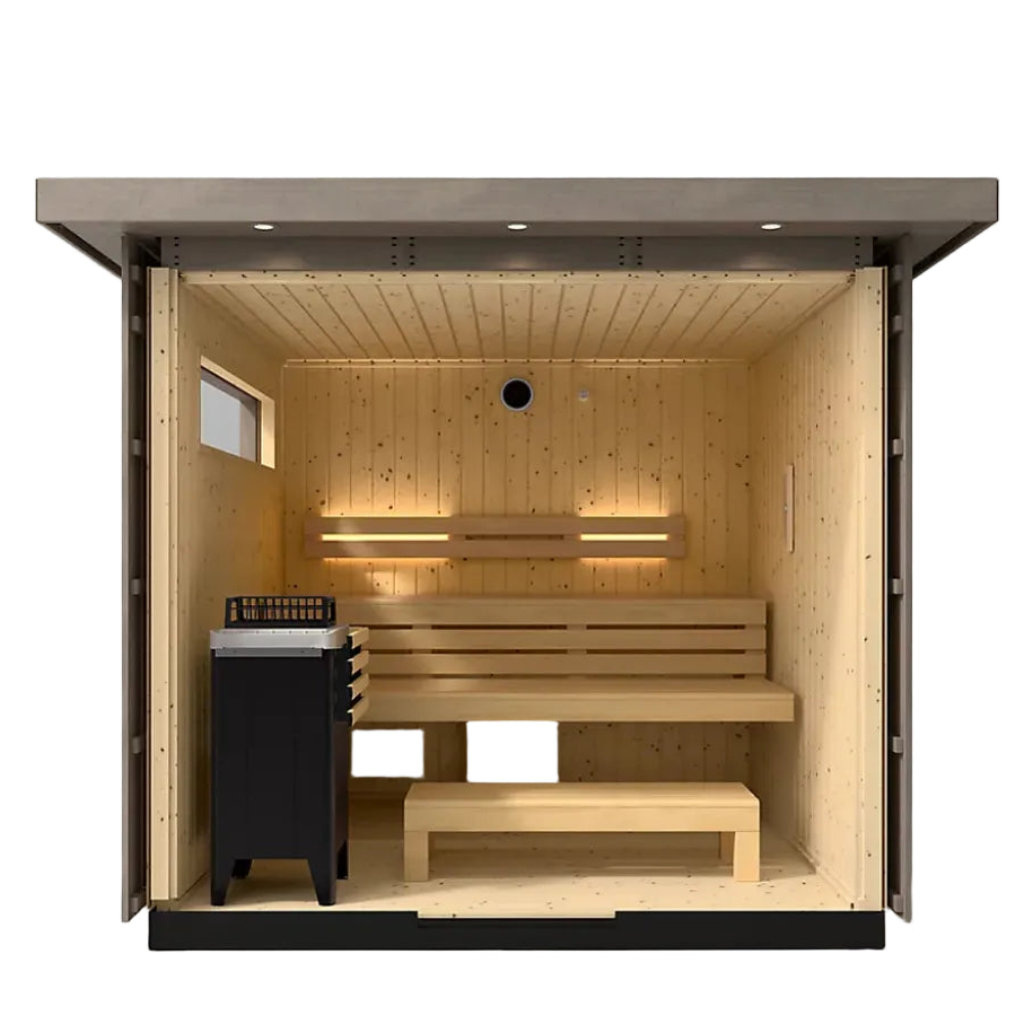 Kohler C2 5 Person Outdoor Traditional Sauna-front open view