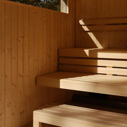 Kohler C2 5 Person Outdoor Traditional Sauna-two-tiered benches