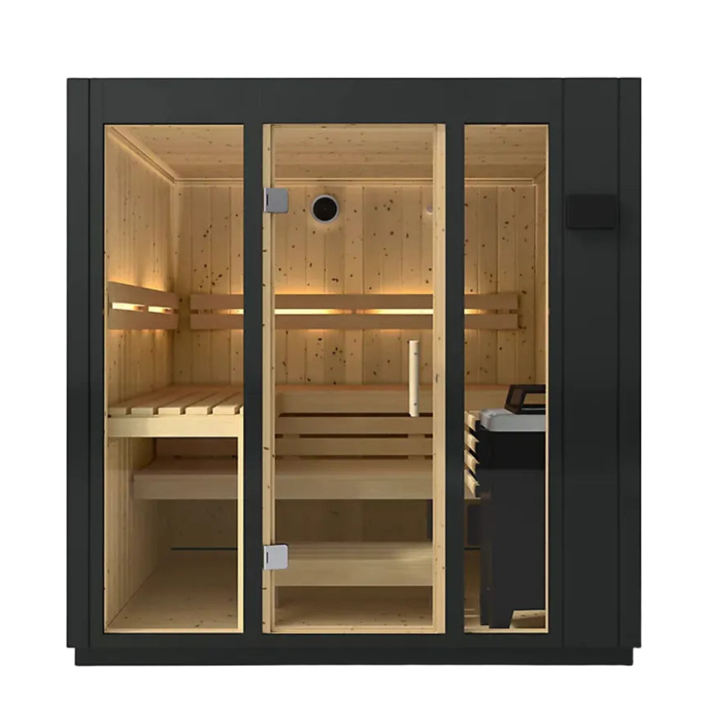 Kohler C2 5 person indoor sauna with floor-front view
