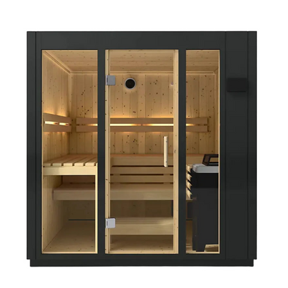 Kohler C2 5 person indoor sauna with floor-front view
