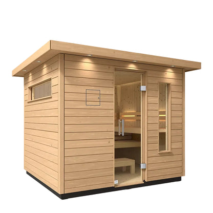 Kohler C2 Outdoor 6 person traditional sauna-angled view