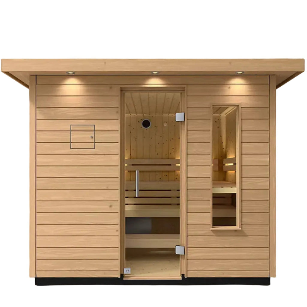 Kohler C2 Outdoor 6 person traditional sauna-front view