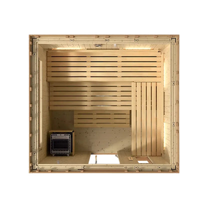 Kohler C2 Outdoor 6 person traditional sauna-open top view