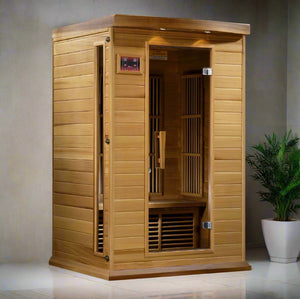 Maxxus Saunas 2 Person Low EMF FAR Infrared Canadian Red Cedar Sauna MX-K206-01 CED