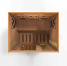 Load image into Gallery viewer, Maxxus 3 Person Low EMF FAR Infrared Canadian Red Cedar Sauna MX-K306-01 CED Top View