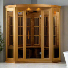 Load image into Gallery viewer, Maxxus Saunas 3 Person Corner Low EMF FAR Infrared Canadian Red Cedar Sauna MX-K356-01 CED