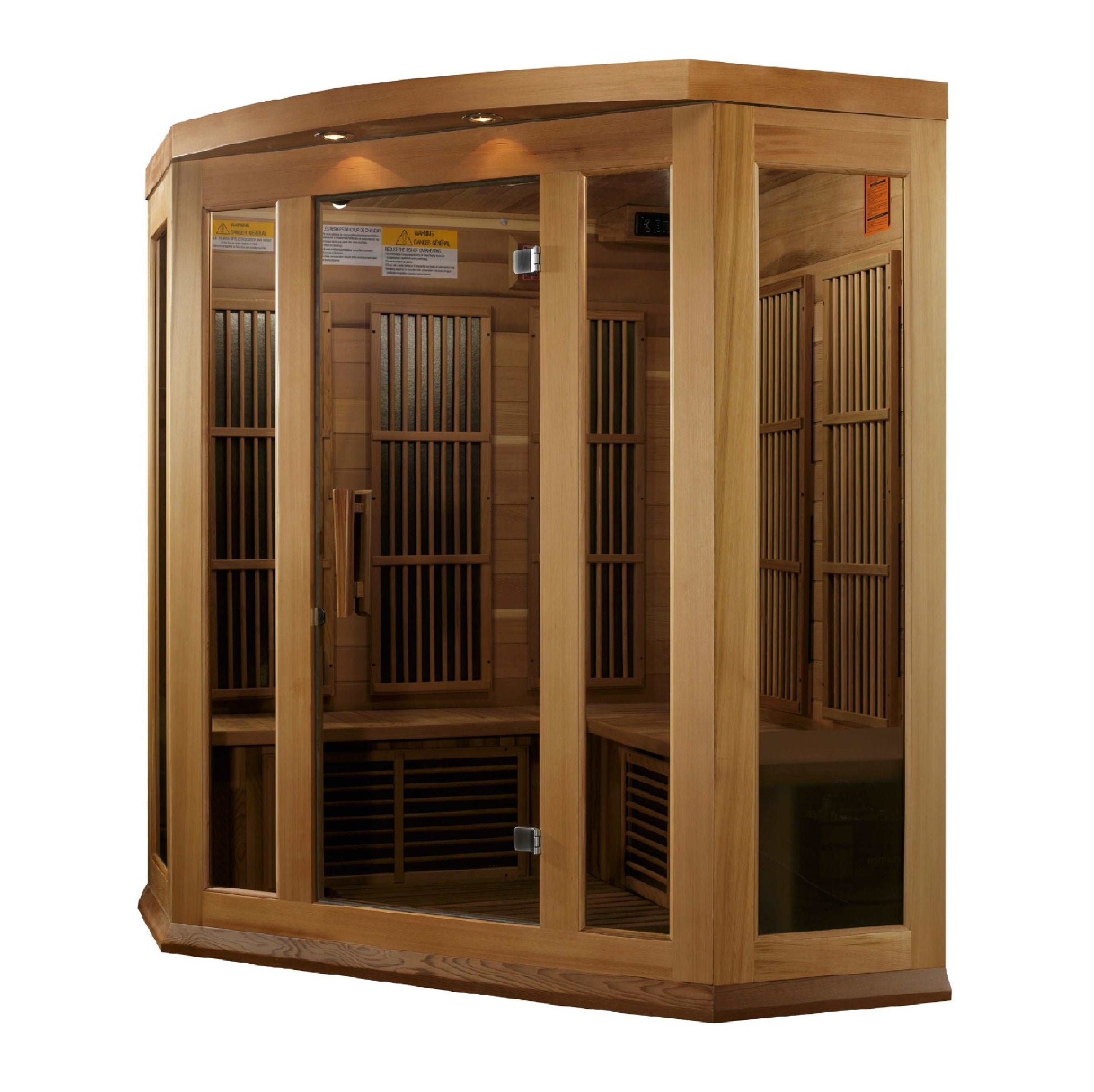 Maxxus Saunas 3 Person Corner Low EMF FAR Infrared Canadian Red Cedar Sauna MX-K356-01 CED
