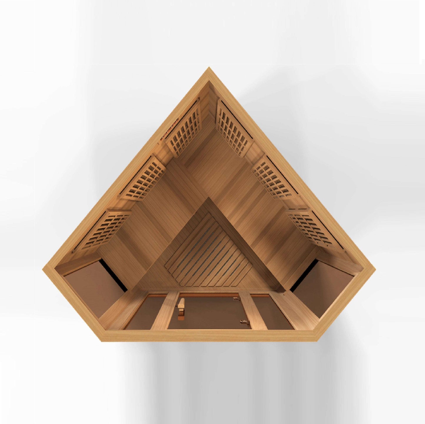Maxxus Saunas 3 Person Corner Low EMF FAR Infrared Canadian Red Cedar Sauna MX-K356-01 CED