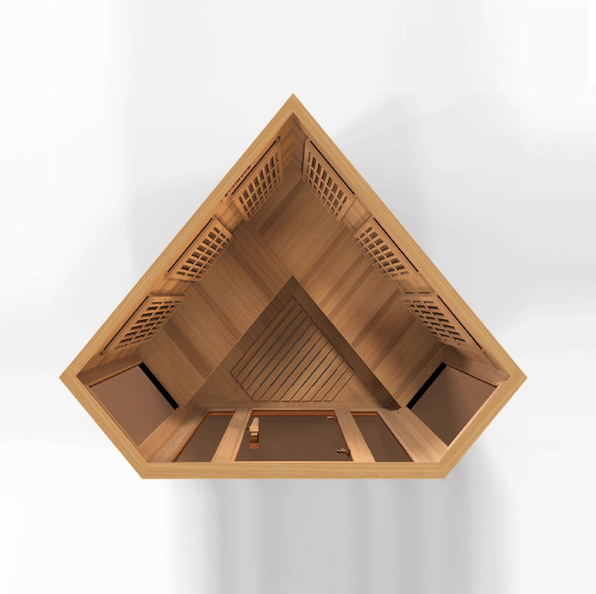 Maxxus Saunas 3 Person Corner Low EMF FAR Infrared Canadian Red Cedar Sauna MX-K356-01 CED
