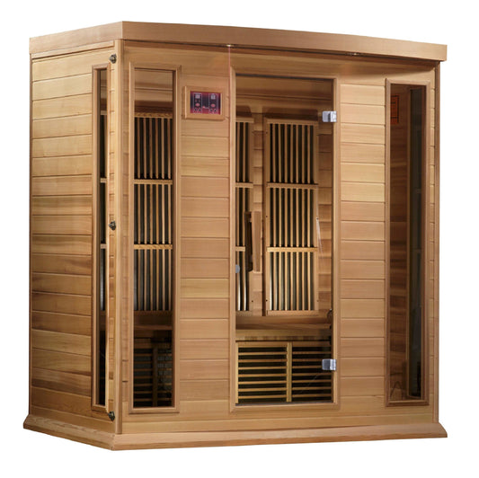 Maxxus 4 Person Low EMF FAR Infrared Canadian Red Cedar Sauna MX-K406-01 CED