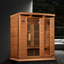 Load image into Gallery viewer, Maxxus 3 Person Near Zero EMF FAR Infrared Canadian Red Cedar Sauna MX-K306-01 ZF CED, Avignon Edition