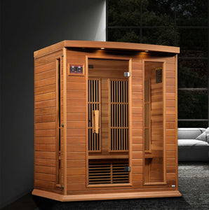 Maxxus 3 Person Near Zero EMF FAR Infrared Canadian Red Cedar Sauna MX-K306-01 ZF CED, Avignon Edition