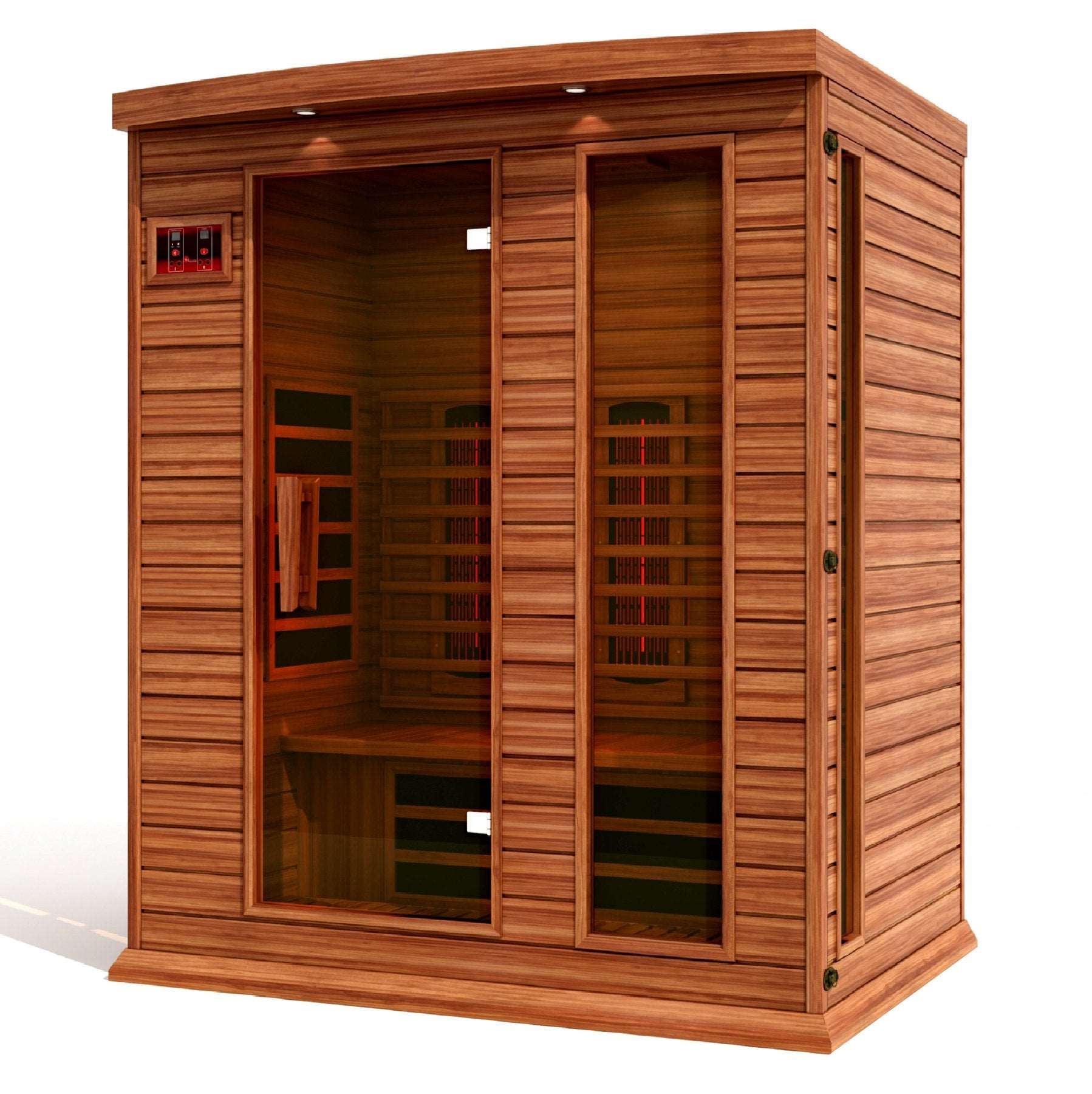 Maxxus 3 Person Full Spectrum Near Zero EMF FAR Infrared Canadian Red Cedar Sauna MX-M306-01-FS CED