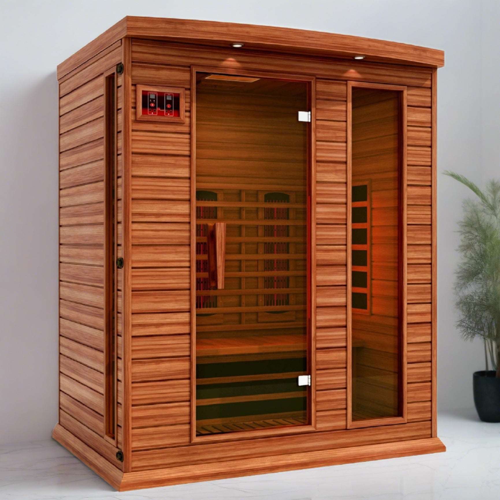 Maxxus 3 Person Full Spectrum Near Zero EMF FAR Infrared Canadian Red Cedar Sauna MX-M306-01-FS CED