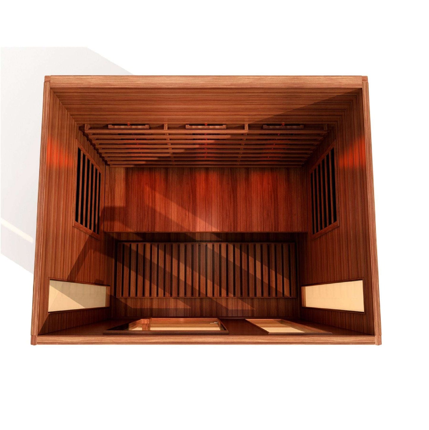 Maxxus 3 Person Full Spectrum Near Zero EMF FAR Infrared Canadian Red Cedar Sauna MX-M306-01-FS CED Top View