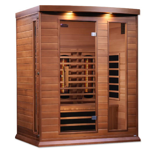 Maxxus 3 Person Cedar Full Spectrum Near Zero Infrared Sauna, MX-M306-01-FS CED on white background
