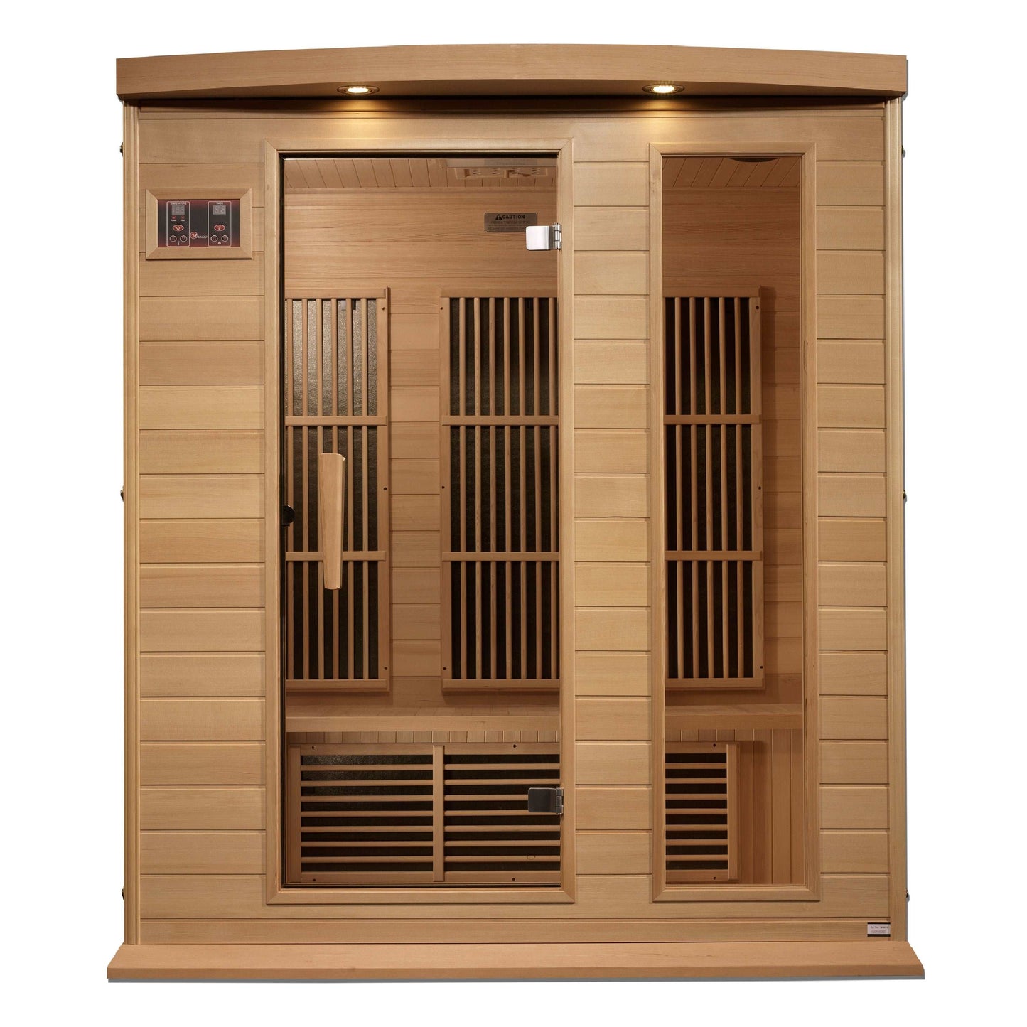 Maxxus 3 Person Near Zero EMF FAR Infrared Sauna MX-K306-01-ZF, Front View on white background