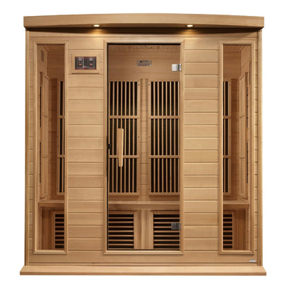 Maxxus 4 Person Near Zero EMF FAR Infrared Sauna MX-K406-01-ZF Indoor Sauna, Front View