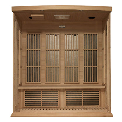 Maxxus 4 Person Near Zero EMF FAR Infrared Sauna MX-K406-01-ZF Inside on white background
