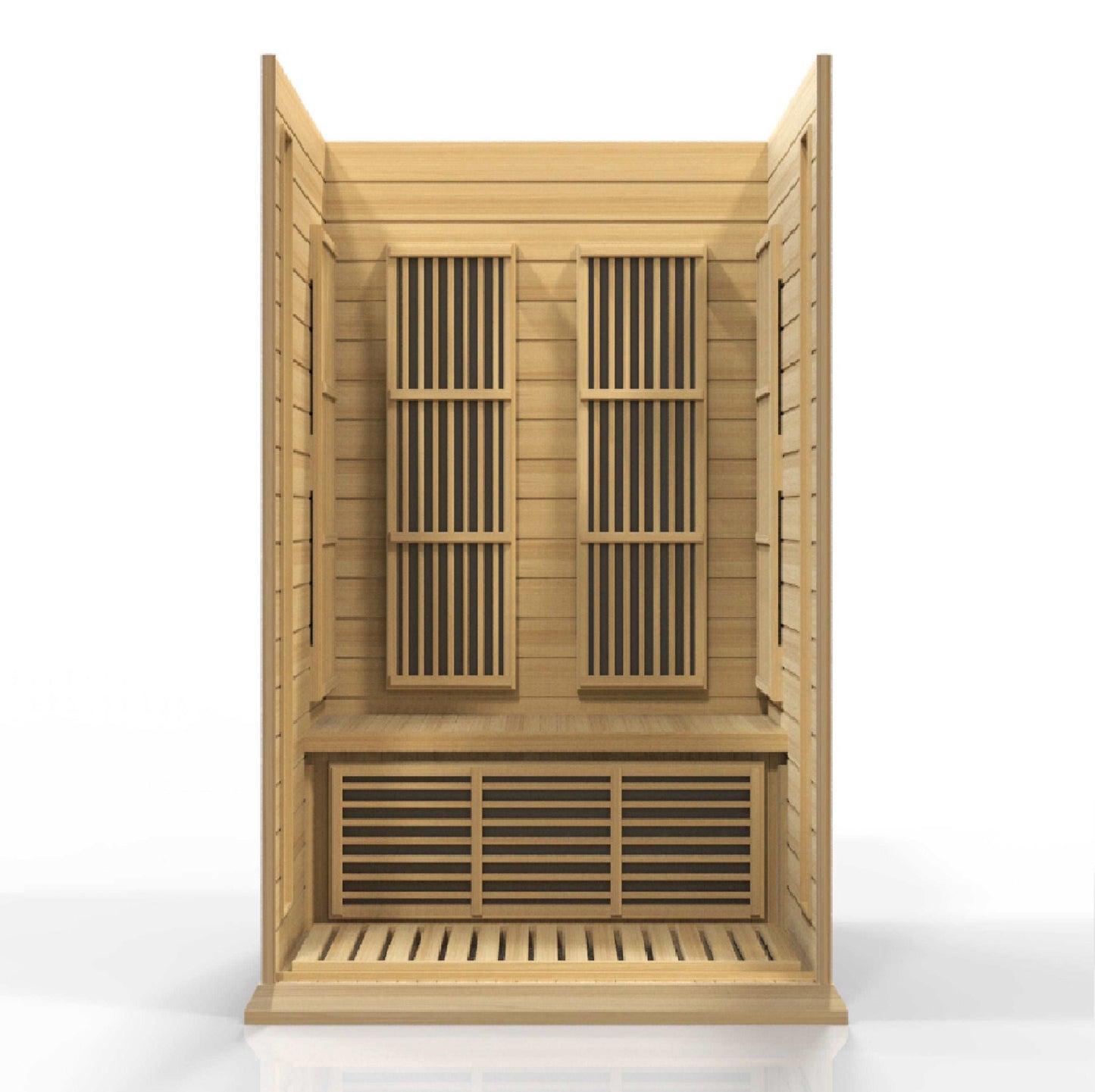 Maxxus 2 Person Low EMF Far Infrared Sauna MX-K206-01 Interior on White Background