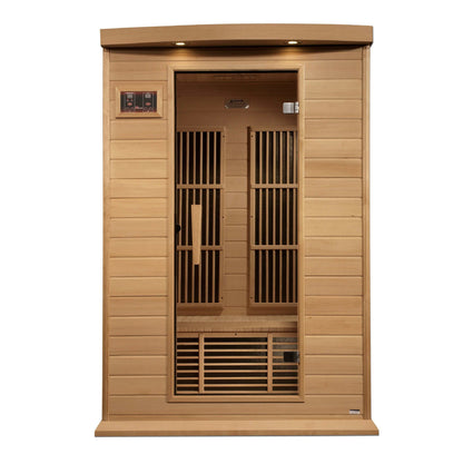 Maxxus 2 Person Near Zero EMF FAR Infrared Sauna MX-K206-01-ZF Front View on white background