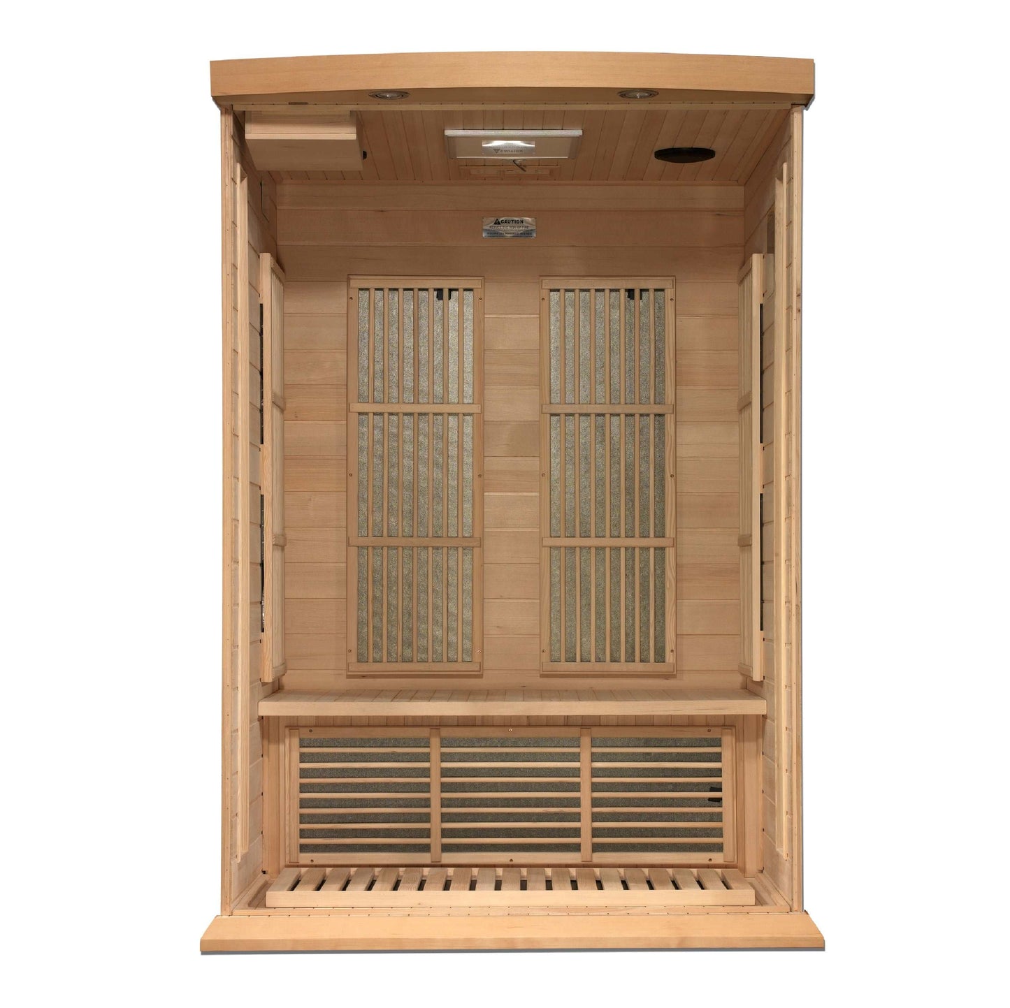 Inside Maxxus 2 Person Near Zero EMF FAR Infrared Sauna MX-K206-01-ZF Interior on white background