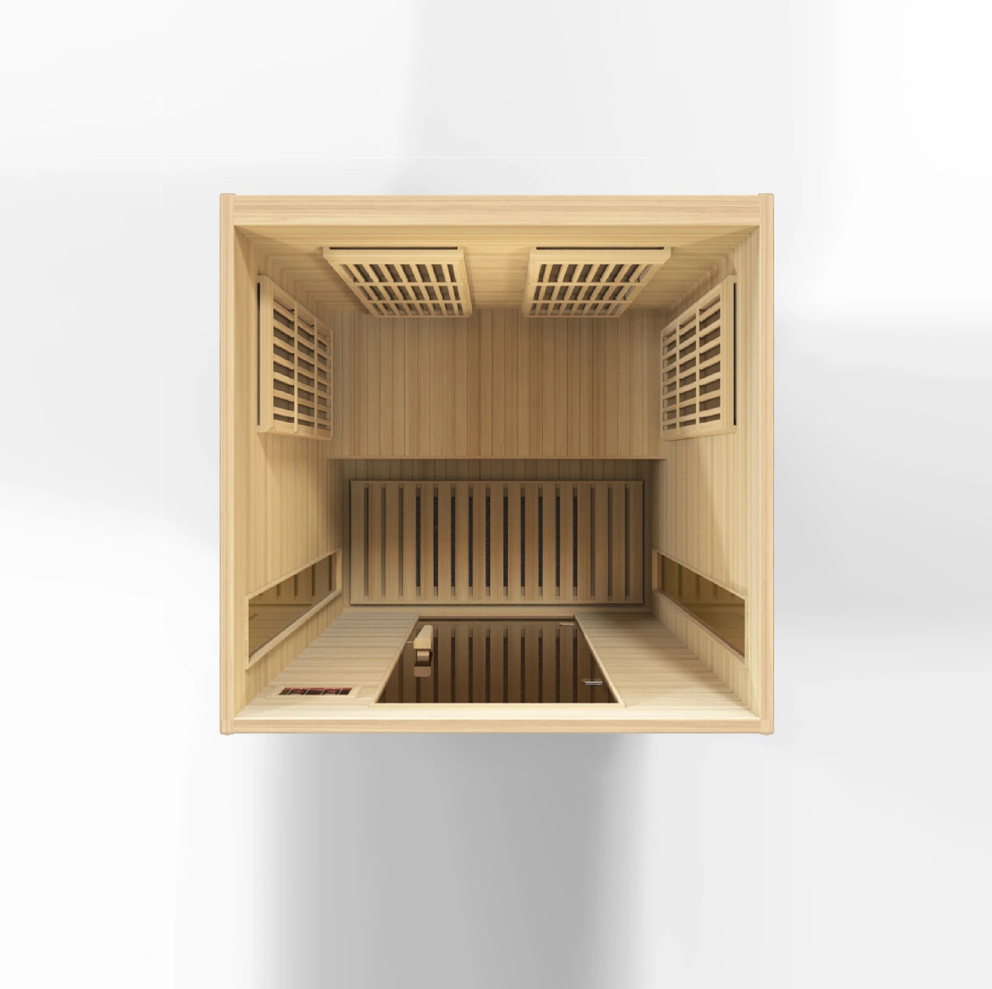 Maxxus Near Zero EMF 2 Person Far Infrared Sauna, Top Interior View on white background