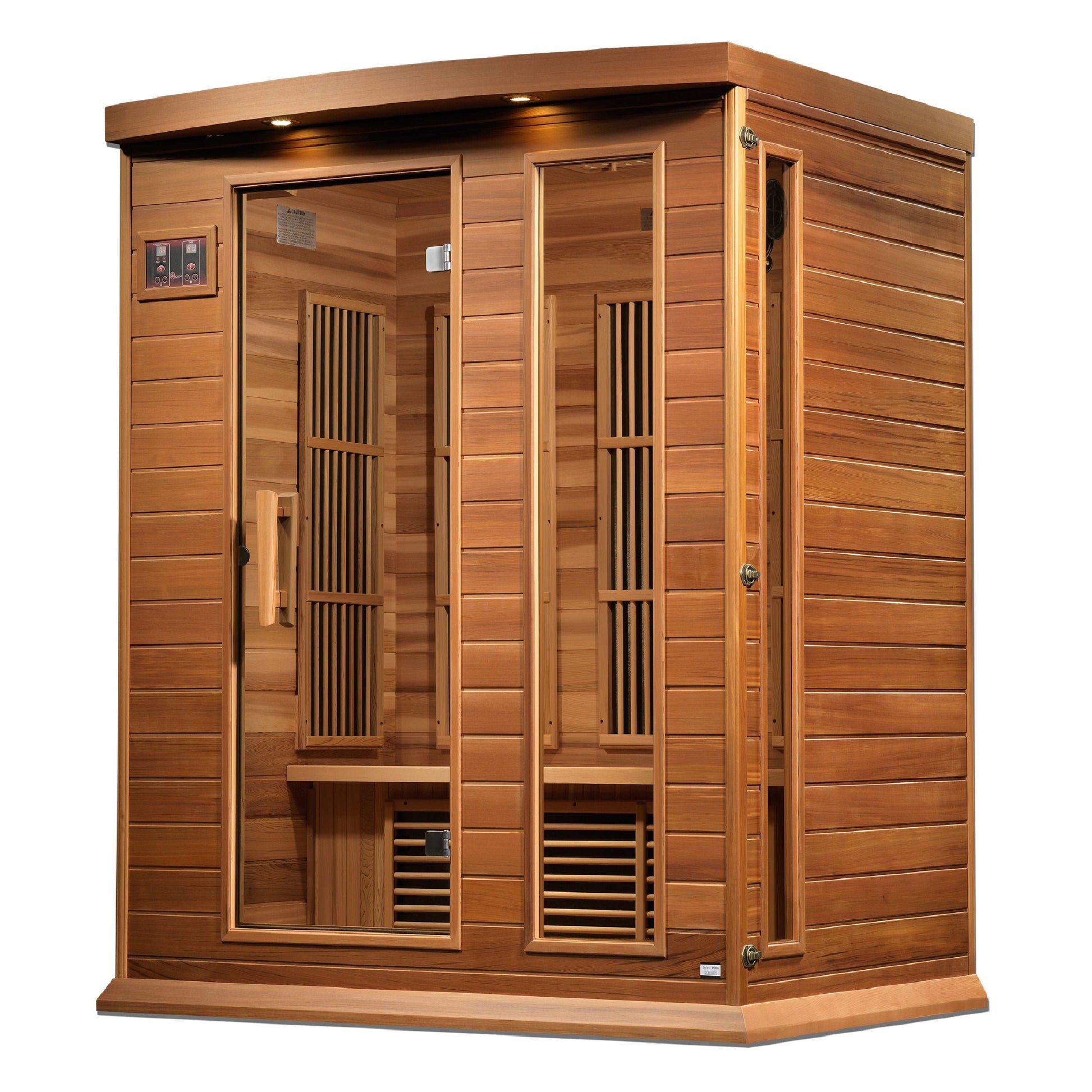 Maxxus 3 Person Near Zero EMF FAR Infrared Canadian Red Cedar Sauna MX-K306-01 ZF CED