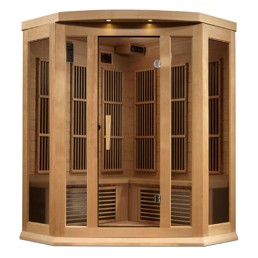 Maxxus 3 Person Corner Near Zero EMF FAR Infrared Sauna MX-K356-01-ZF