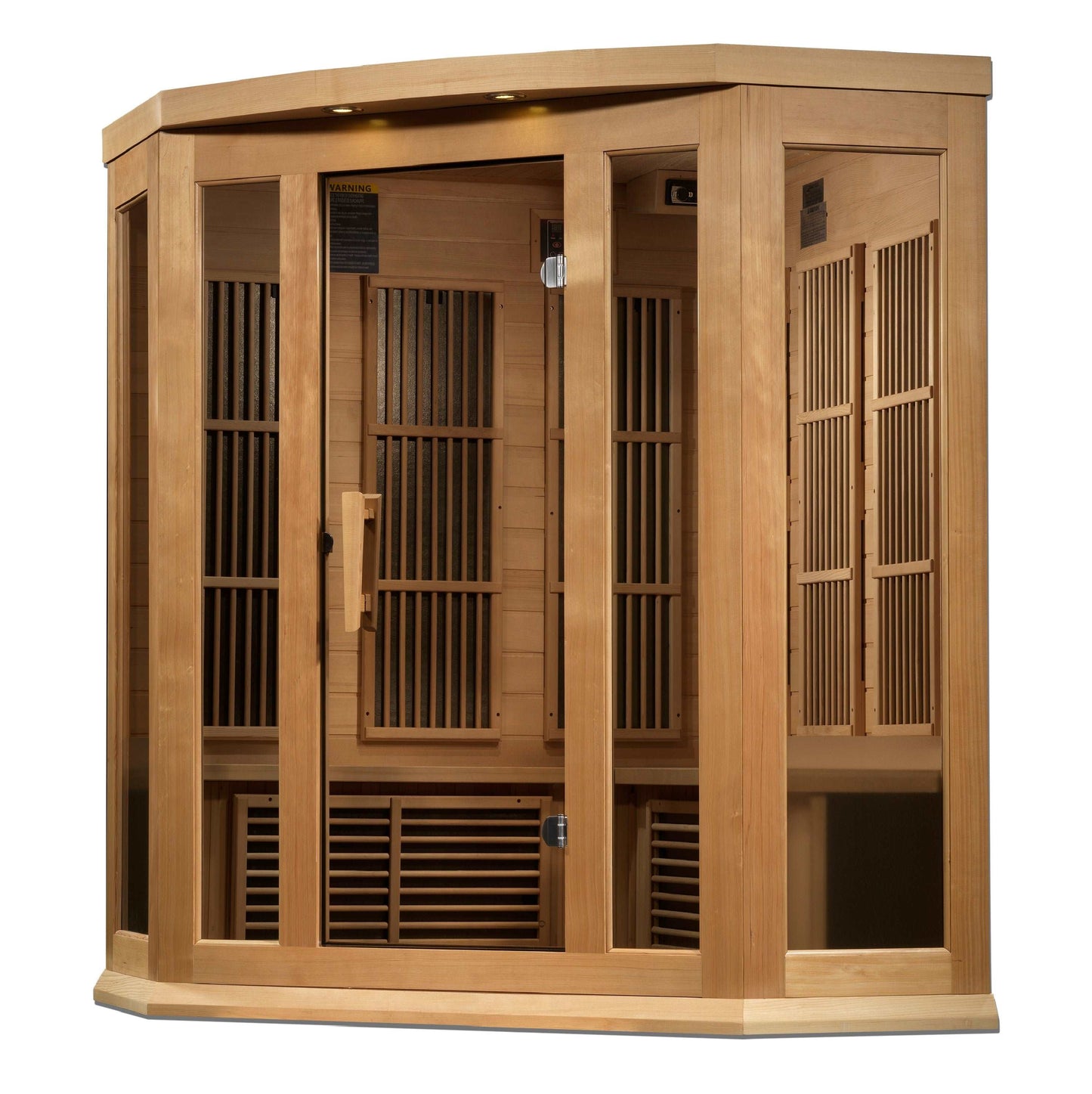 Maxxus 3 Person Corner Near Zero EMF FAR Infrared Sauna MX-K356-01-ZFZF. on white background