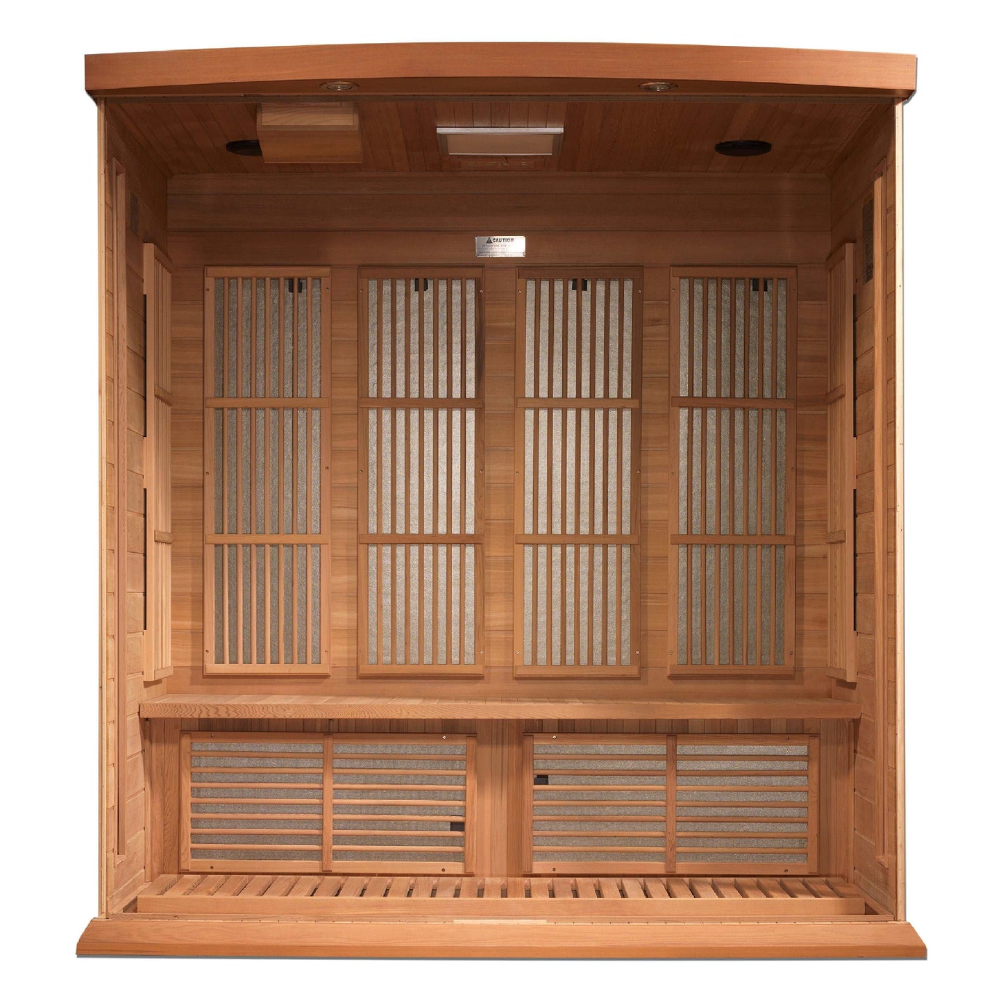 Maxxus 4 Person Cedar Near Zero EMF Far Infrared Sauna, MX-K406-01-ZF CED, Interior on white background