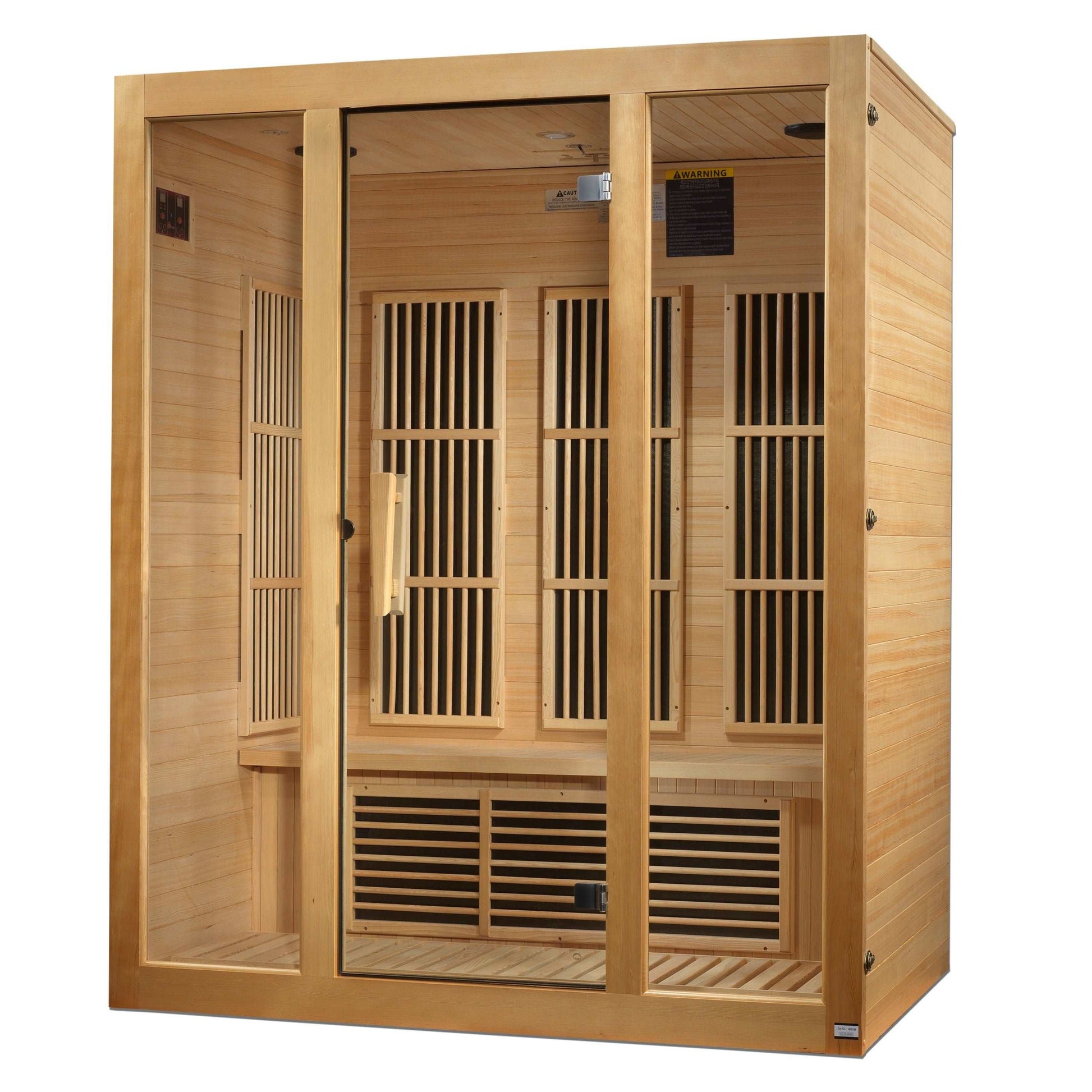 Maxxus Sauna "Bellevue" 3 Person FAR Infrared Sauna MX-J306-01, Right Side View on a white background