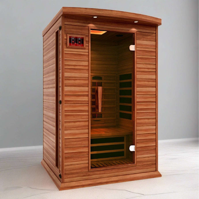 Maxxus Saunas 2 Person Full Spectrum Near Zero EMF FAR Infrared Canadian Red Cedar Sauna MX-M206-01-FS CED