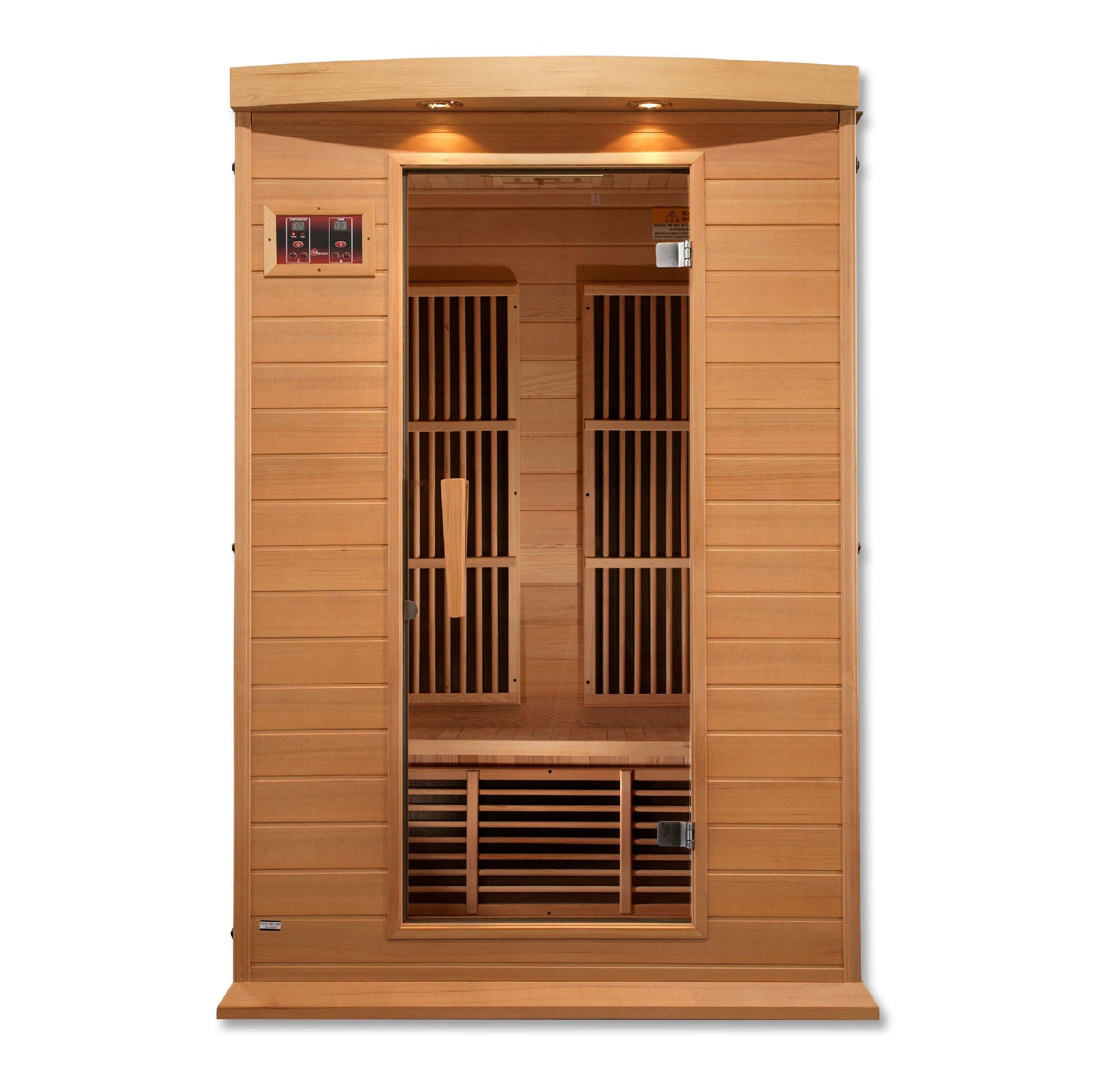 Maxxus 2 Person Low EMF FAR Infrared Sauna MX-K206-01 Front View on white background