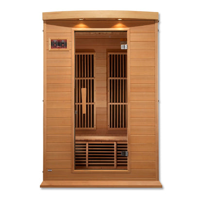 Maxxus 2 Person Low EMF FAR Infrared Sauna MX-K206-01 Front View on white background