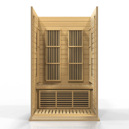 Maxxus 2 Person Low EMF Far Infrared Sauna MX-K206-01 Interior on White Background