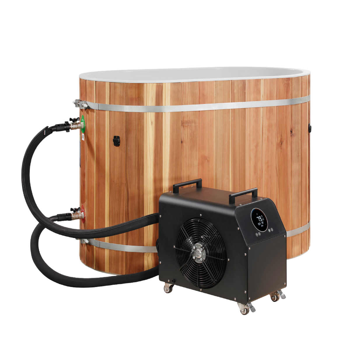 Dynamic Cold Therapy Oval Barrel Cold Plunge with chiller