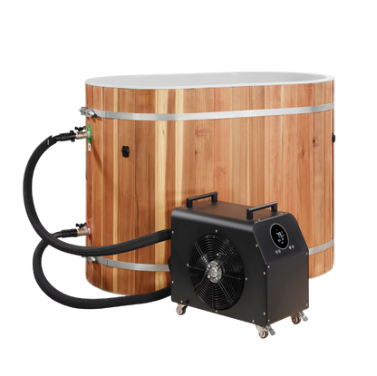 Dynamic Cold Therapy Oval Barrel Cold Plunge with chiller
