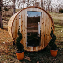 Load image into Gallery viewer, Almost Heaven Saunas Pinnacle 4 Person Barrel Sauna with Plants