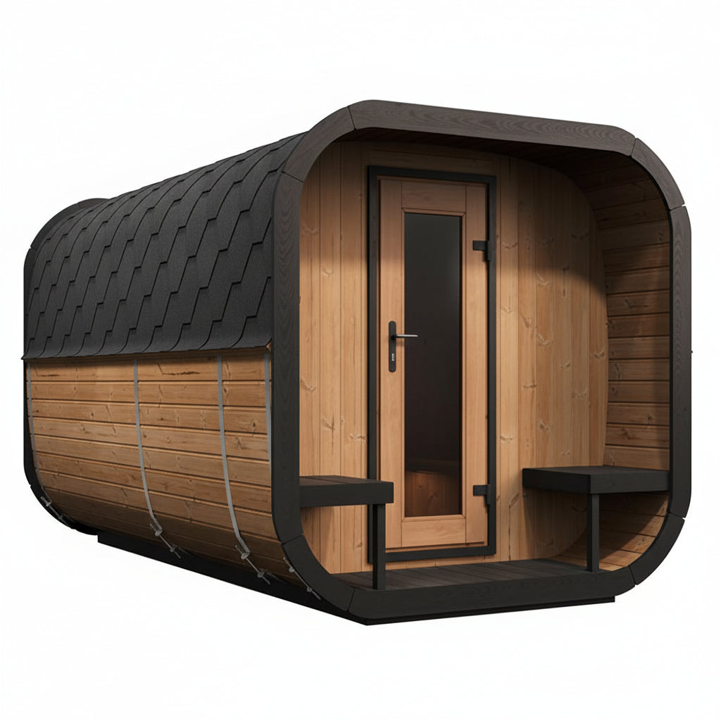 SaunaLife CL12GCP Outdoor Cube Sauna on white background