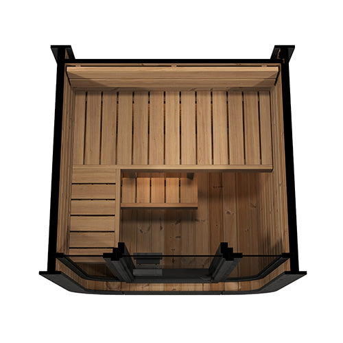 Interior of a SaunaLife CL3G outdoor traditional sauna