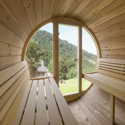 SaunaLife E7G 4 Person Barrel Sauna - Bench View