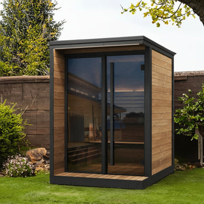 SaunaLife GL4 Outdoor Traditional Sauna in a garden