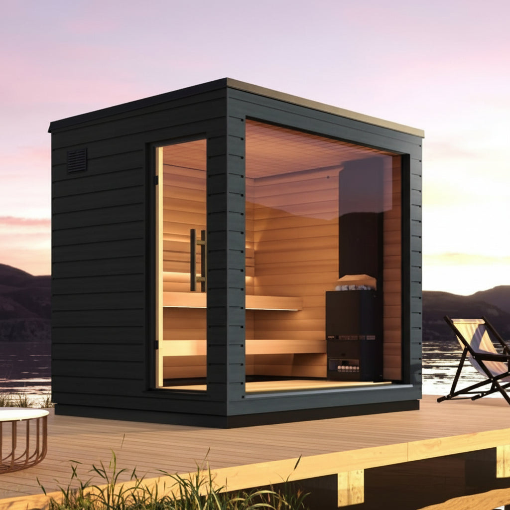 SaunaLife G6 Outdoor Traditional Sauna On Deck