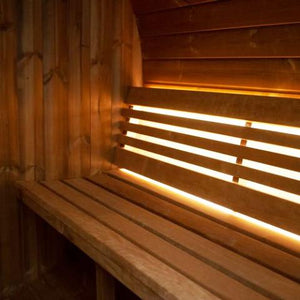 SaunaLife E7G 4 Person Barrel Sauna - Bench With Light