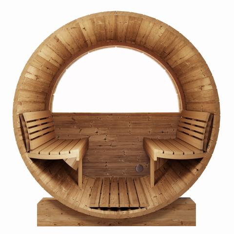 SaunaLife E8W 6 Person Barrel Sauna Interior View