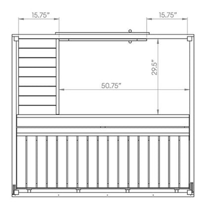 SaunaLife G2 Outdoor Traditional Sauna Dimensions