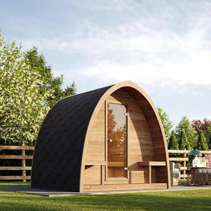 SaunaLife G3 Outdoor Sauna in a backyard