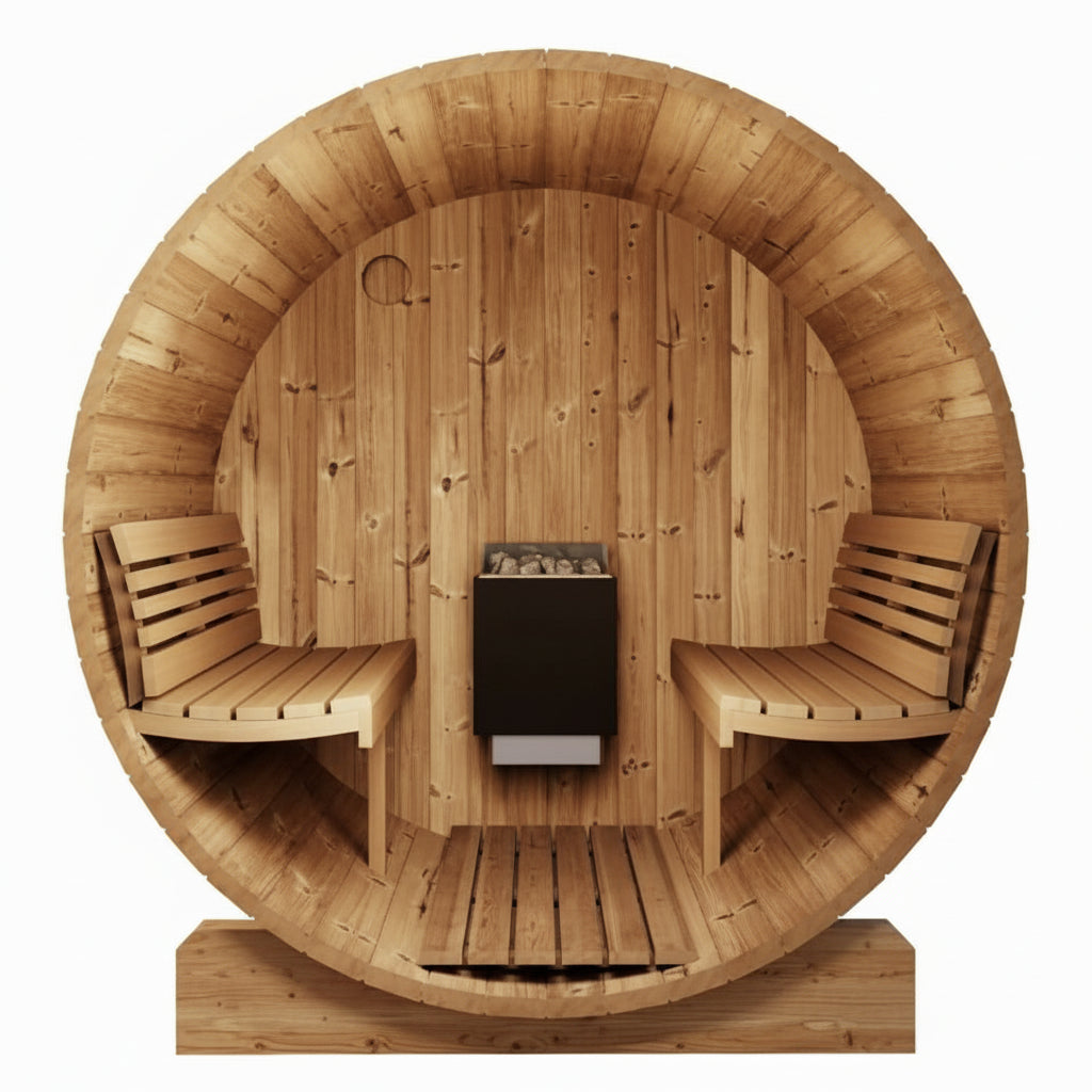 SaunaLife E8 6 Person Barrel Sauna Interior