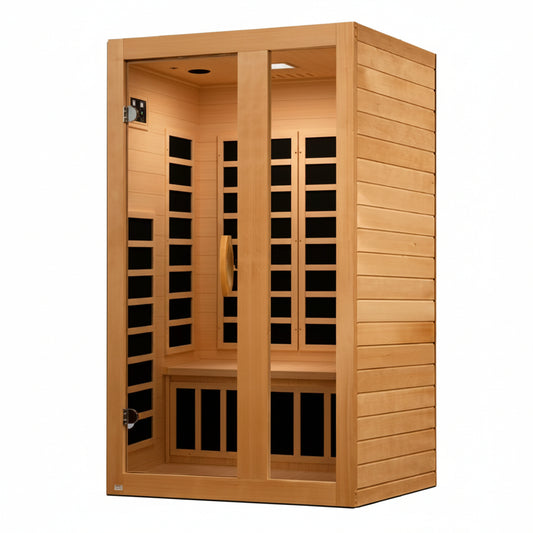 Dynamic Serena Elite 2-Person Low EMF Far Infrared Sauna side view on white background